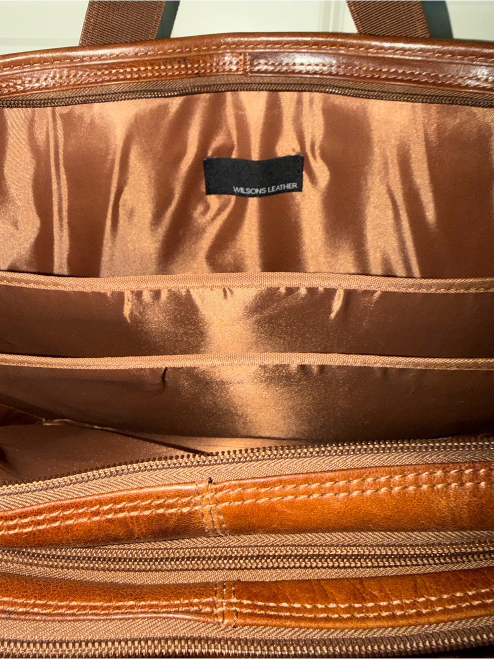 Wilson Leather Classic Brown Leather Briefcase Bag - Men - Picture 2 of 3